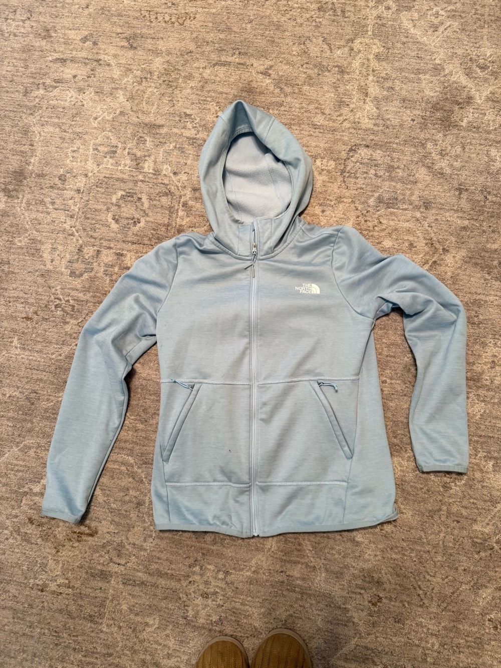 The North Face Women’s Lightweight Pale Blue Full-Zip Fleece Hoodie Small